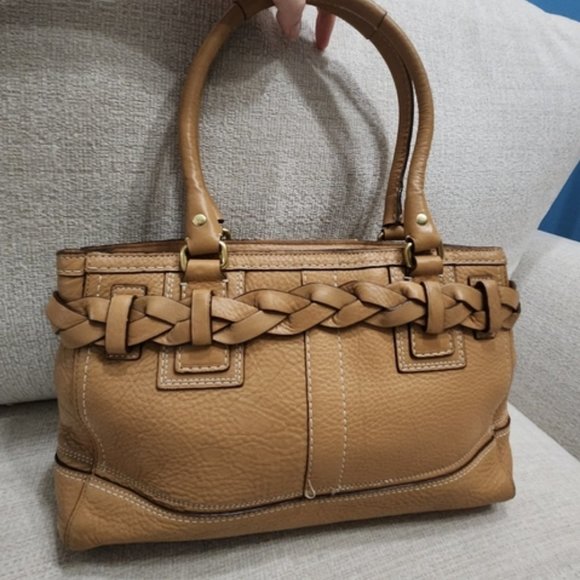 Euc Vintage Coach Hampton Leather Handbag Tote Bag Satchel - Picture 3 of 16